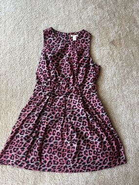 Forever 21 Pink Cheetah Fit & Flare Dress